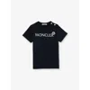 Moncler Kids Logo Stretch-cotton T-shirt In Black