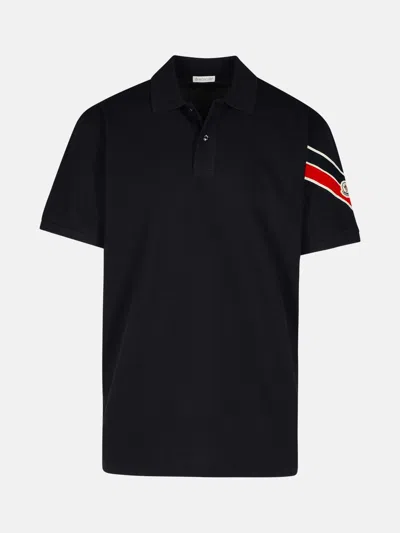 Moncler Navy Cotton Polo Shirt