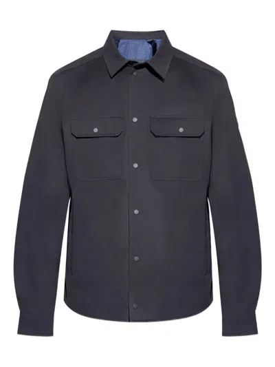 Moncler Navy Cotton Polyester Shirt In Black