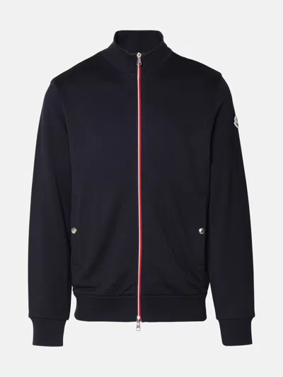Moncler Navy Cotton Sweatshirt In Black