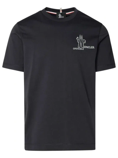 Moncler Navy Cotton T-shirt In Black