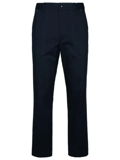 MONCLER MONCLER NAVY COTTON TROUSERS