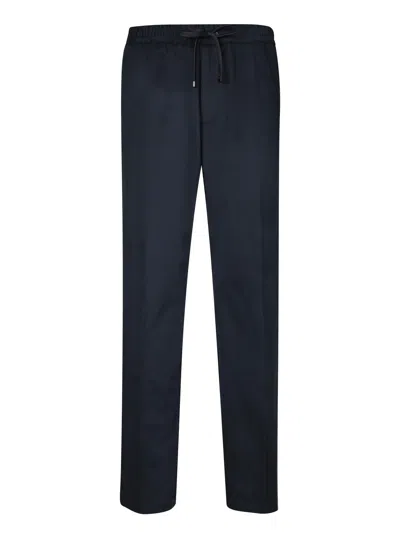 MONCLER NAVY ELASTICIZED TROUSERS