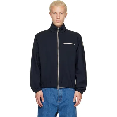 Moncler Navy Fourioun Cotton Blend Short Jacket In Multi