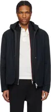 Moncler Navy Lacha Hooded Windbreaker Jacket In 742