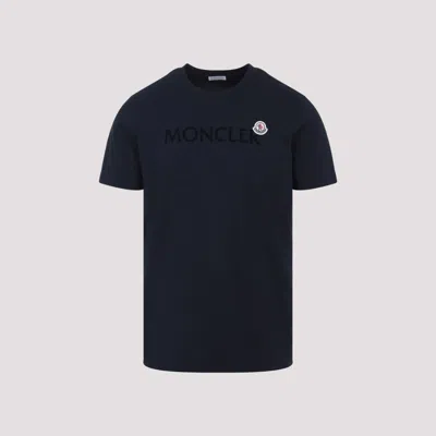MONCLER NAVY LOGO CREWNECK T-SHIRT