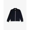 Moncler Logo-embroidered Zip-up Cotton Cardigan 4-14 Years Navy In Navy