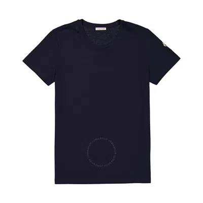 Moncler Navy Logo Patch Cotton T-shirt In Blue
