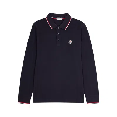 Moncler Navy Logo Piqué Cotton Polo Shirt