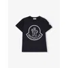 Moncler Logo Print T-shirt In Black
