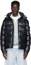 Moncler Maya Logo Down Jacket In Blue