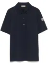 Moncler Navy Mc Polo Shirt With Shoulder Logo Patch
