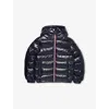 Moncler Navy New Aubert Hooded Shell-down Jacket 4-1 In Black
