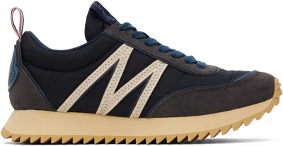 Moncler Navy Pacey Suede Sneakers In 778 - Navy