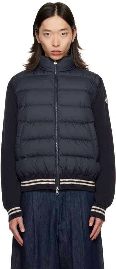 MONCLER NAVY PADDED COTTON DOWN JACKET