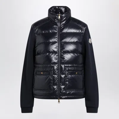 Moncler Navy Padded Zip-up Sweatshirt In Black