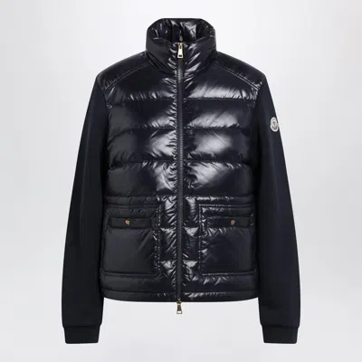 Moncler Navy Padded Zip-up Sweatshirt In Blue
