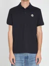 Moncler Navy Polo In Black