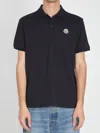 Moncler Short Sleeves Polo In Black