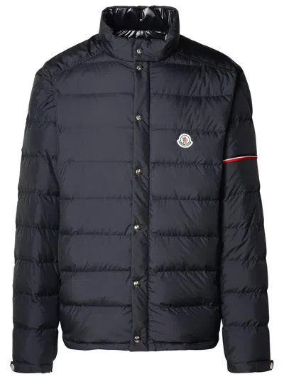 Moncler Navy Polyester Jacket In Blue