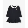 Moncler Robe En Coton À Volants In Black