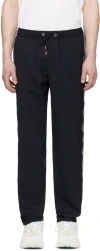 Moncler Navy Striped Sweatpants In Deep Indigo 77d