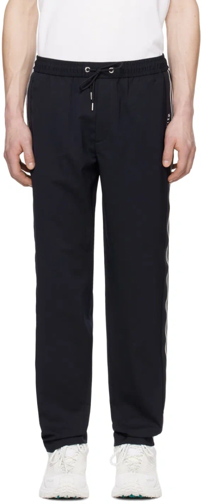 Moncler Navy Striped Sweatpants In Deep Indigo 77d