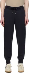 Moncler Navy Tricolor-trimmed Cotton Sweatpants In 778