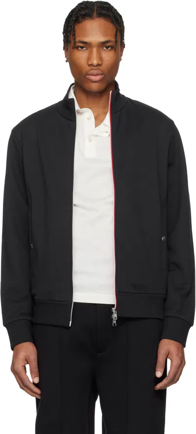 Moncler Navy Tricolor-trimmed Cotton Zip-up Sweatshirt In 778