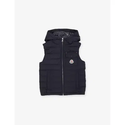 Moncler Kids' Navy Wystan Down Gilet 4-14 In Blue
