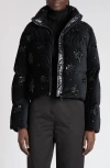 Moncler Nelles Embellished Down Jacket In Black