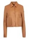 Moncler Nemours Leather Quilted Jacket In Brown