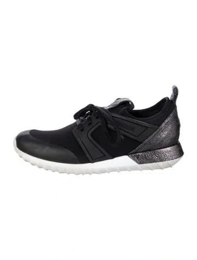 Pre-owned Moncler Neoprene Athletic Sneakers In Black