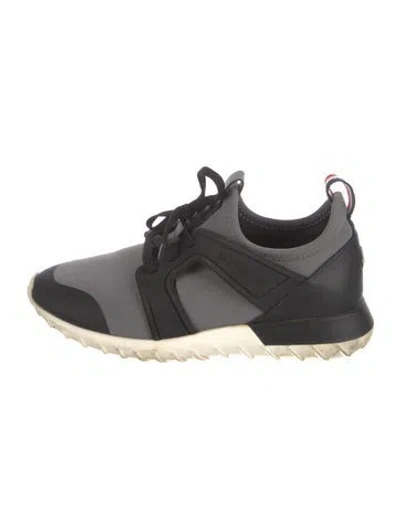 Pre-owned Moncler Neoprene Colorblock Pattern Athletic Sneakers In Black