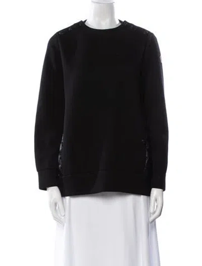 Pre-owned Moncler Neoprene Crew Neck Sweatshirt In Black