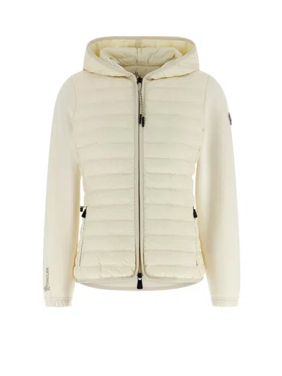 Moncler Neoprene Jacket Hood Padded Inserts In Neutral