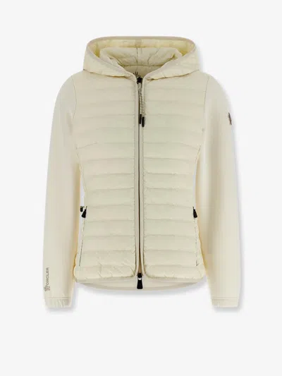 Moncler Neoprene Jacket With Padded Inserts In White