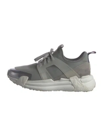 Pre-owned Moncler Neoprene Printed Athletic Sneakers In Gray