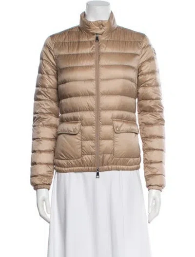 Pre-owned Moncler Neoprene Puffer Coat In Neutral