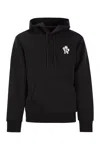 Moncler Black Hoodie With Logo In Black