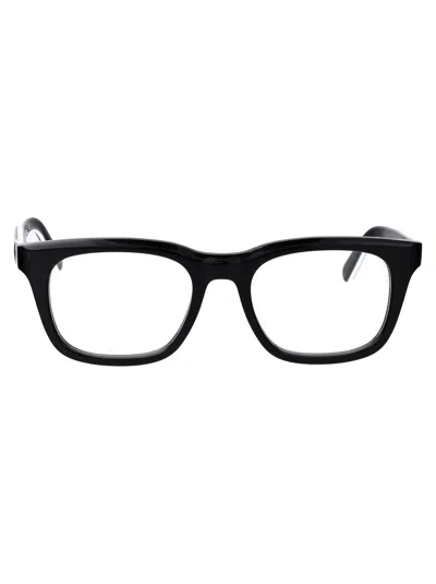 Moncler Nero Lucido Acetate Glasses In Black