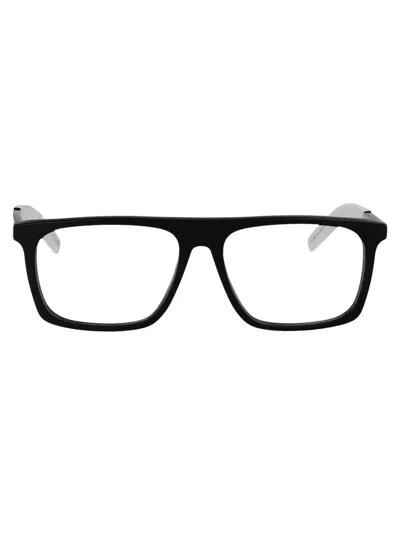 Moncler Nero Lucido Acetate Glasses In Red