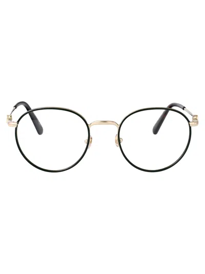 Moncler Nero Lucido Metal Glasses In Black