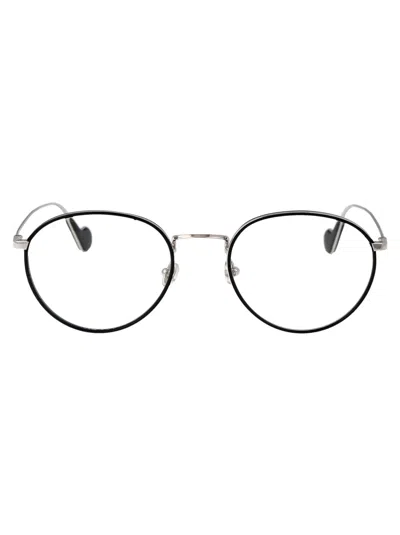 Moncler Nero Lucido Metal Glasses In Black