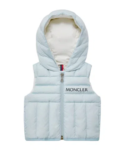 Moncler Nerville Hooded Down Vest In Blue
