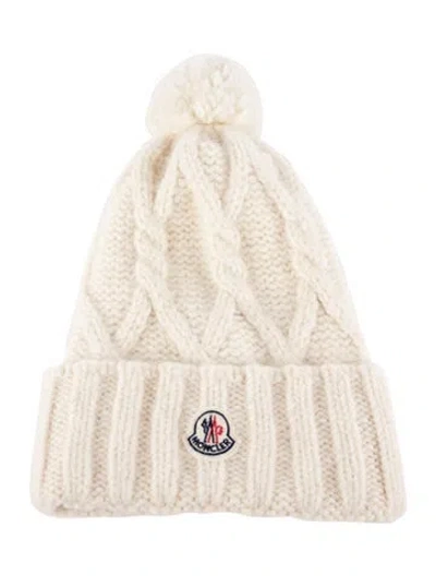 Pre-owned Moncler Neutral Alpaca Wool Beanie With Pom Pom