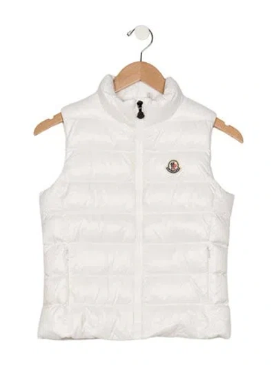Pre-owned Moncler Kids' Neutral Casual Puffer Vest With Zip Closure In Neutrals