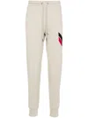 Moncler Stripe-detail Logo-appliqué Track Pants In Neutrals