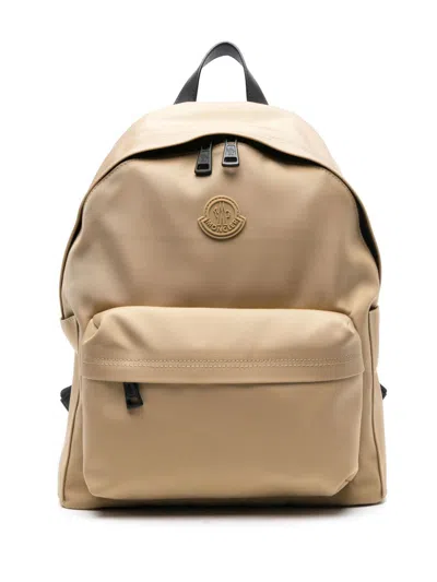 Moncler Neutral New Pierrick Canvas Backpack In Neutrals