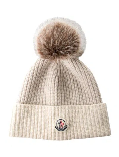 Pre-owned Moncler Neutral Patterned Beanie